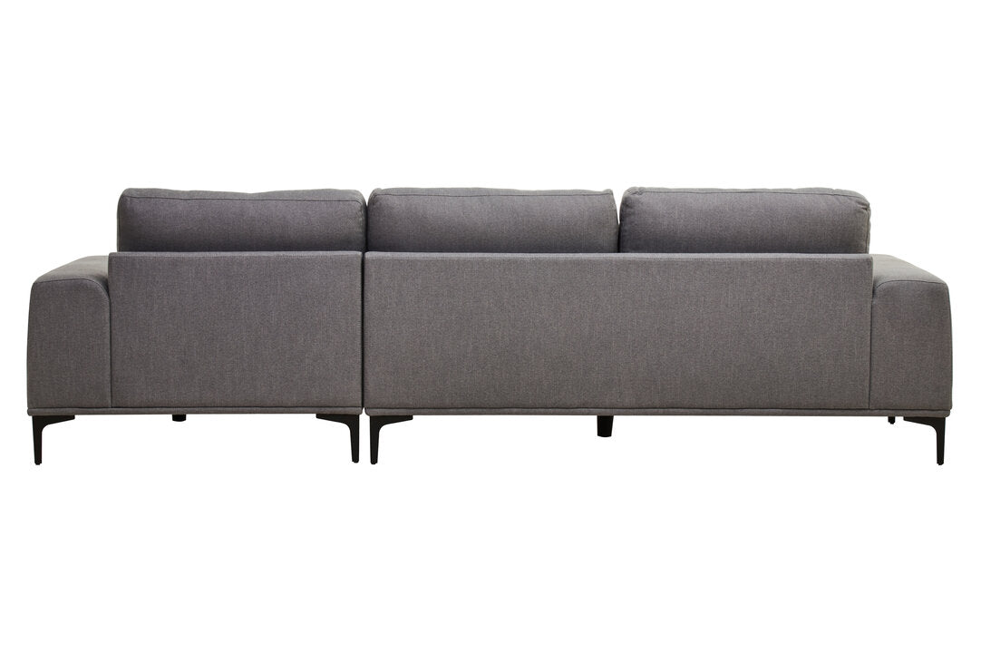 Cambridge 3 Seat Grey Fabric Right Chaise Sofa