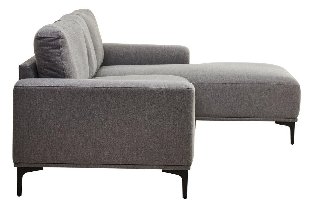 Cambridge 3 Seat Grey Fabric Right Chaise Sofa