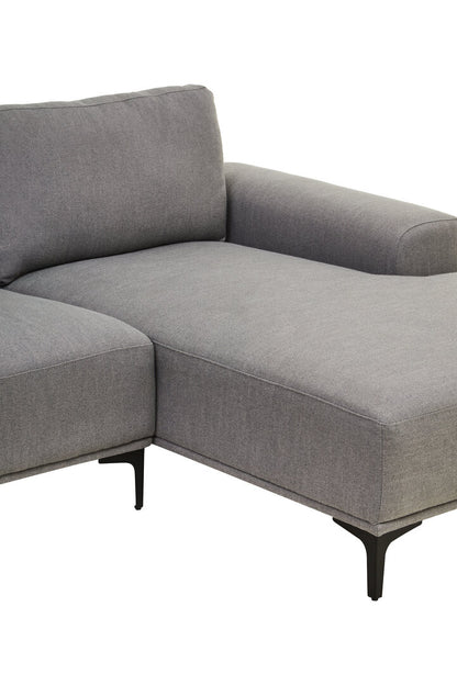 Cambridge 3 Seat Grey Fabric Right Chaise Sofa