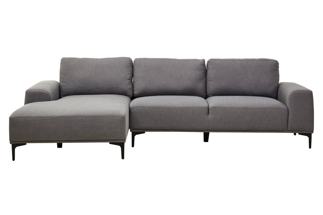 Cambridge 3 Seat Grey Fabric Left Chaise Sofa