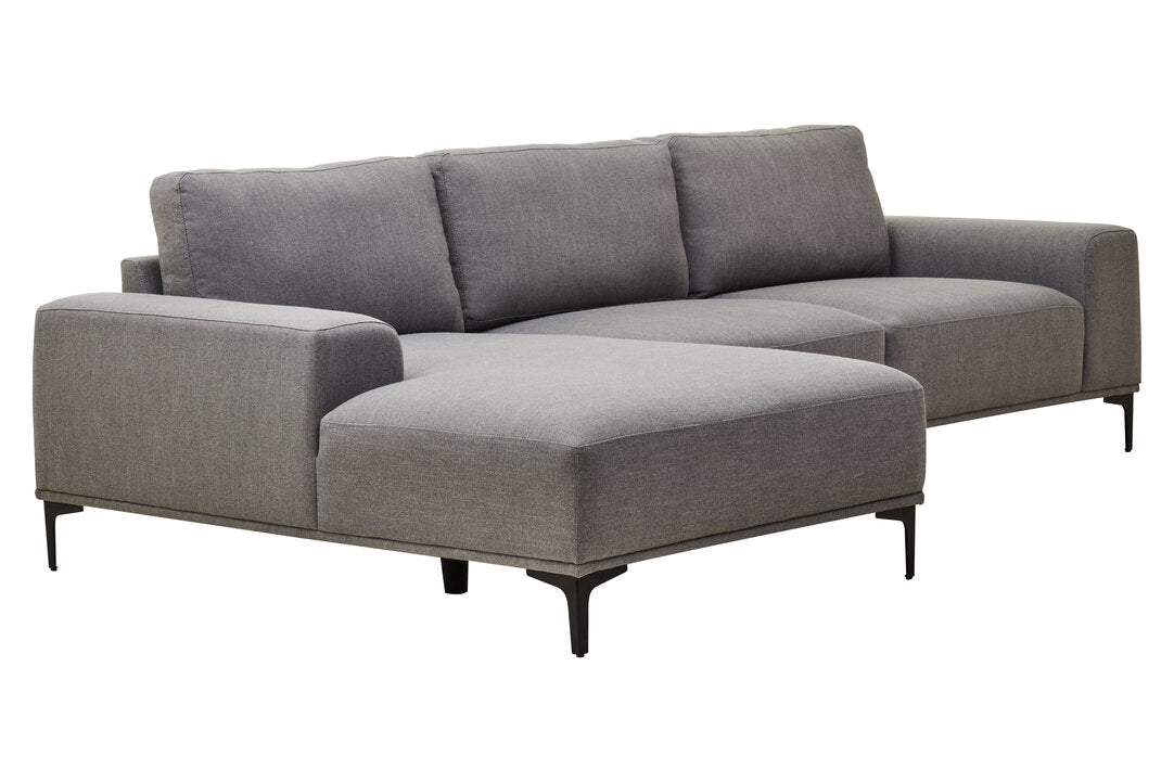 Cambridge 3 Seat Grey Fabric Left Chaise Sofa