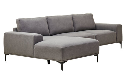 Cambridge 3 Seat Grey Fabric Left Chaise Sofa