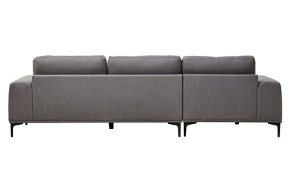 Cambridge 3 Seat Grey Fabric Left Chaise Sofa