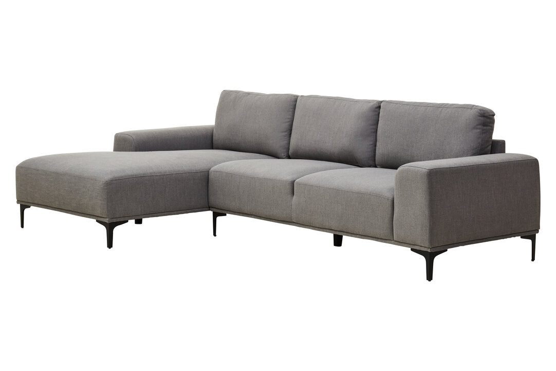 Cambridge 3 Seat Grey Fabric Left Chaise Sofa