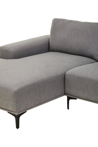 Cambridge 3 Seat Grey Fabric Left Chaise Sofa