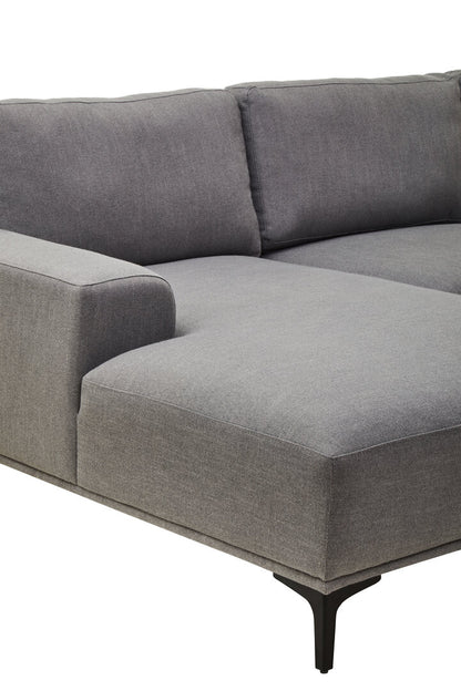 Cambridge 3 Seat Grey Fabric Left Chaise Sofa