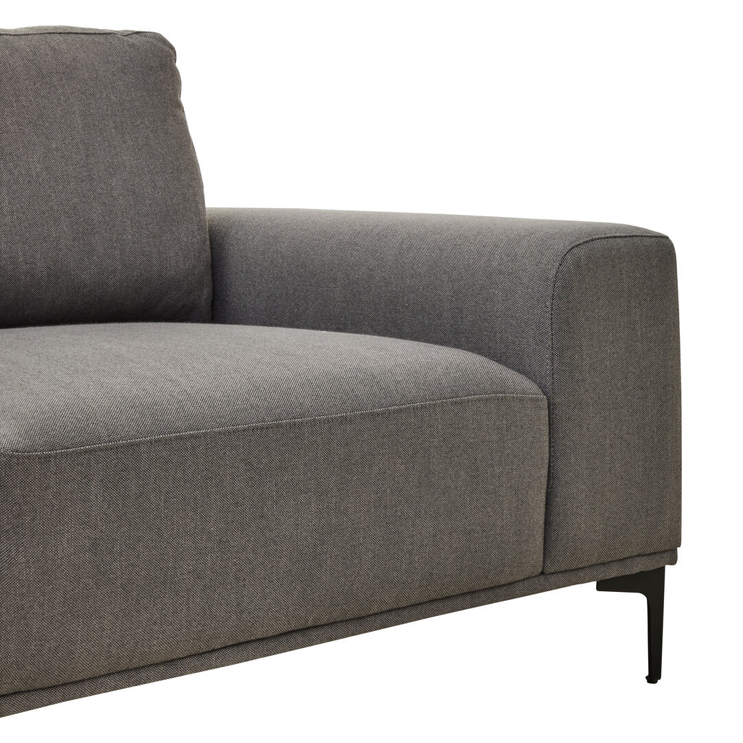Cambridge 3 Seat Grey Fabric Left Chaise Sofa