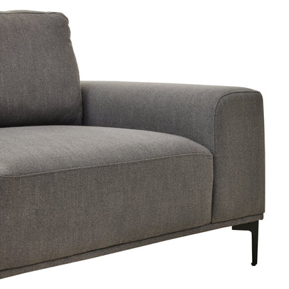 Cambridge 3 Seat Grey Fabric Left Chaise Sofa