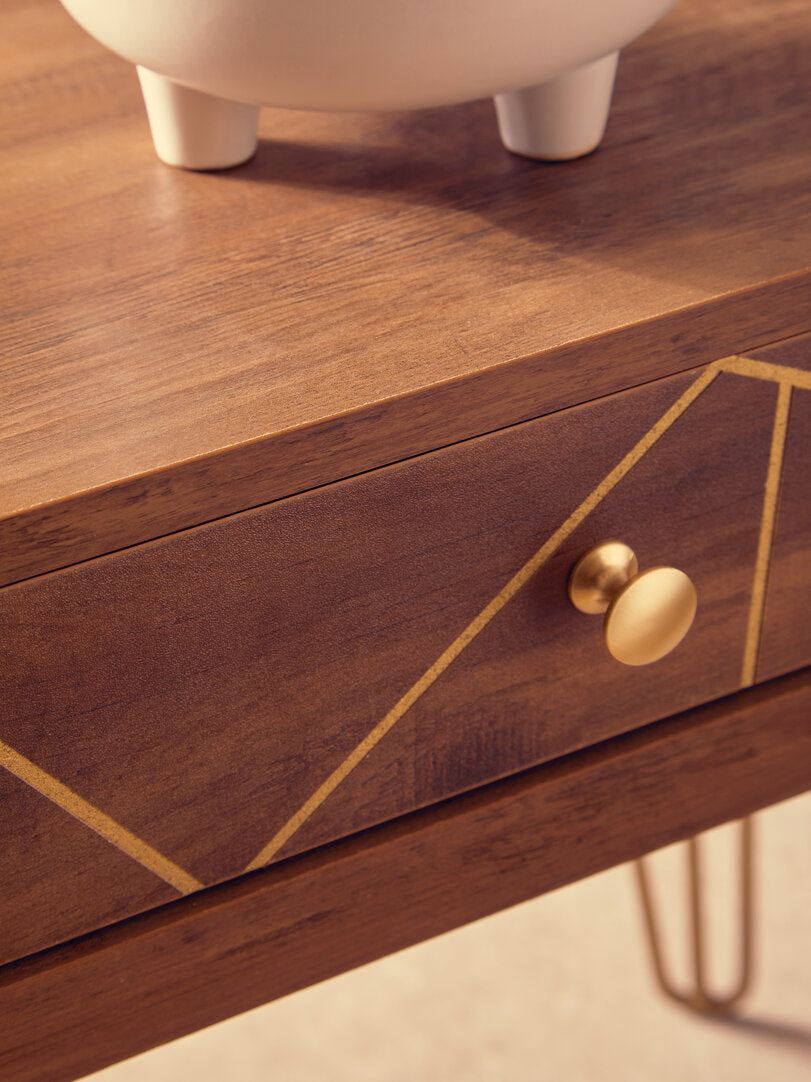 Belgravia 1 Drawer Draw Side Table with Hairpin Legs