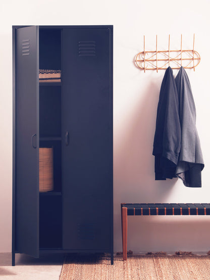 Granada Black Two Door Locker Style Wardrobe