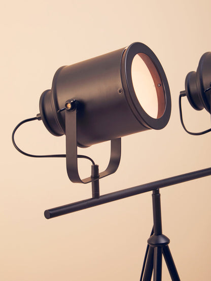 Richmond Two Spotlight Matte Black Tripod Floor Lamp