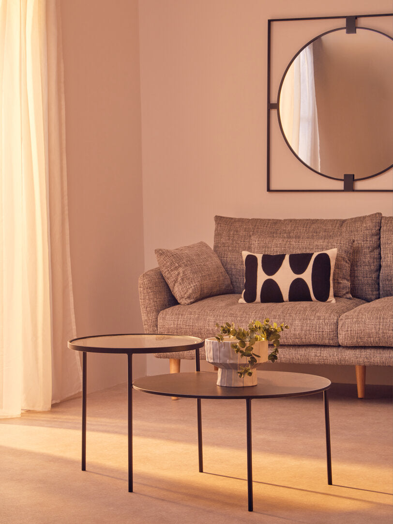 Bath Coffee Table With Glass And Metal Tops