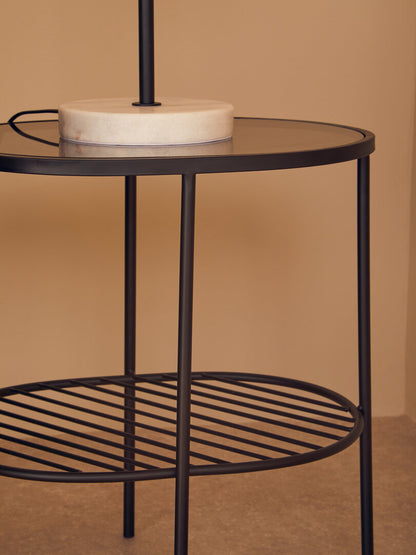Bath Black Two Tier Side Table