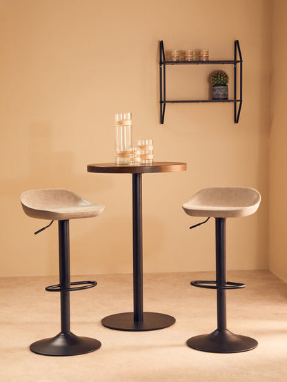 Devon Set Of Two Ash Faux Leather Bar Stools