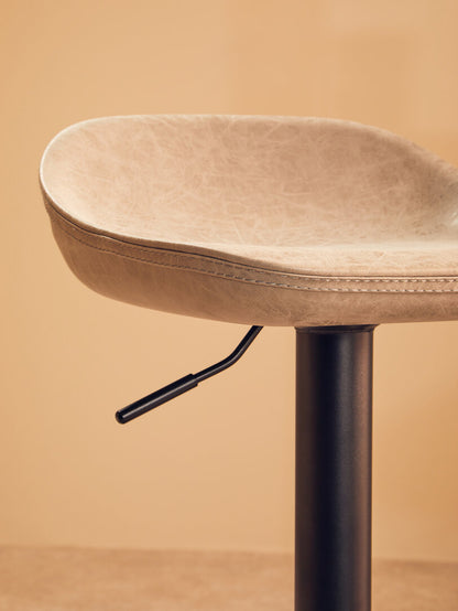 Devon Set Of Two Ash Faux Leather Bar Stools