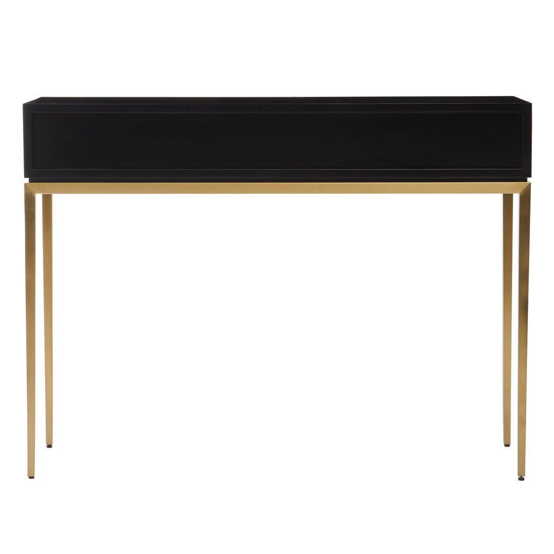 Lisbon Black and Gold Console Table with 1 Drawer