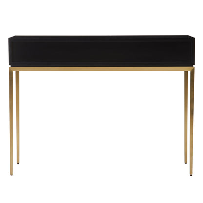 Lisbon Black and Gold Console Table with 1 Drawer