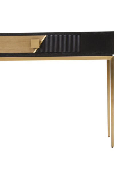 Lisbon Black and Gold Console Table with 1 Drawer