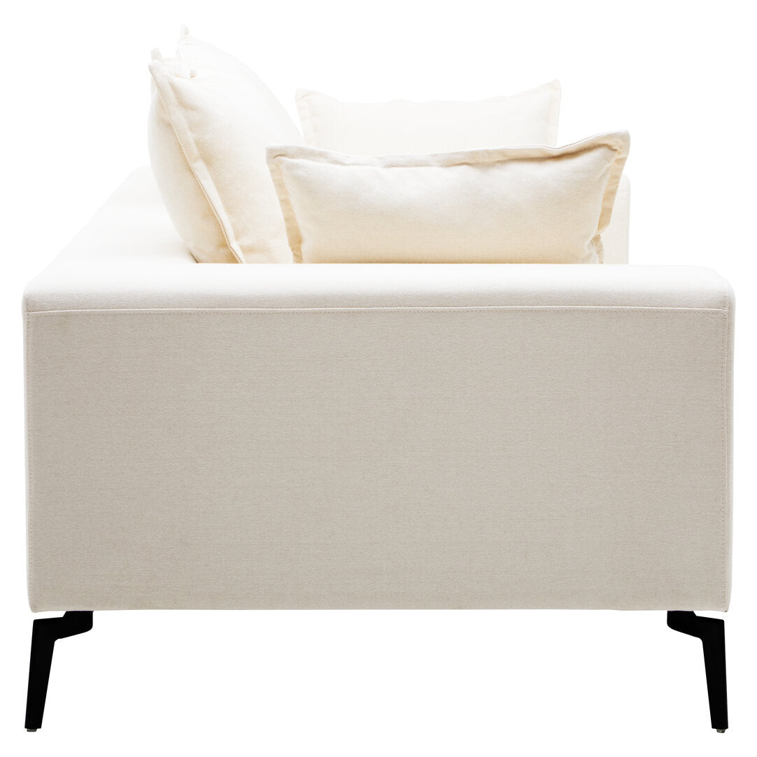 Naples 3 Seat Textured Fabric Cream Sofa