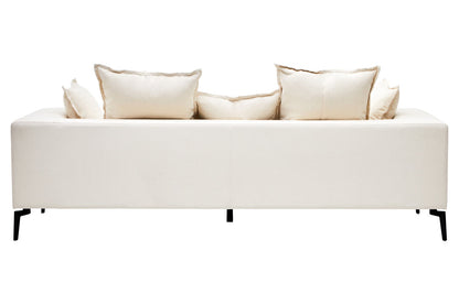Naples 3 Seat Textured Fabric Cream Sofa