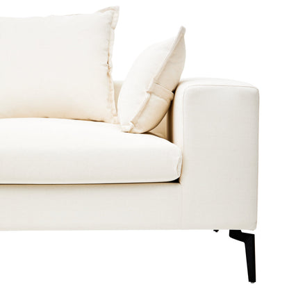 Naples 3 Seat Textured Fabric Cream Sofa