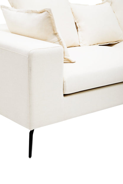 Naples 3 Seat Textured Fabric Cream Sofa