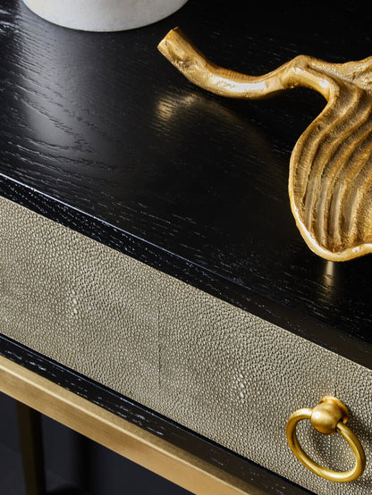 Valencia Shagreen Effect One Drawer Console Table