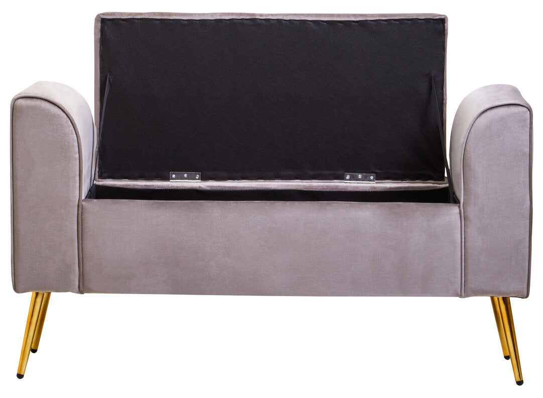 Regent Mink Velvet Ottoman Storage Bench