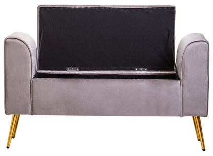 Regent Velvet Ottoman Storage Bench 