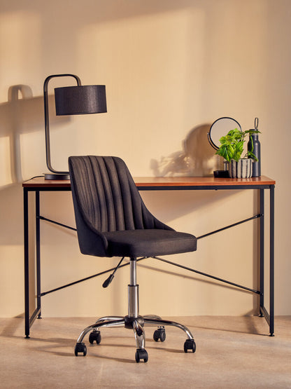 Florence Ribbed Black And Chrome Home Office Chair