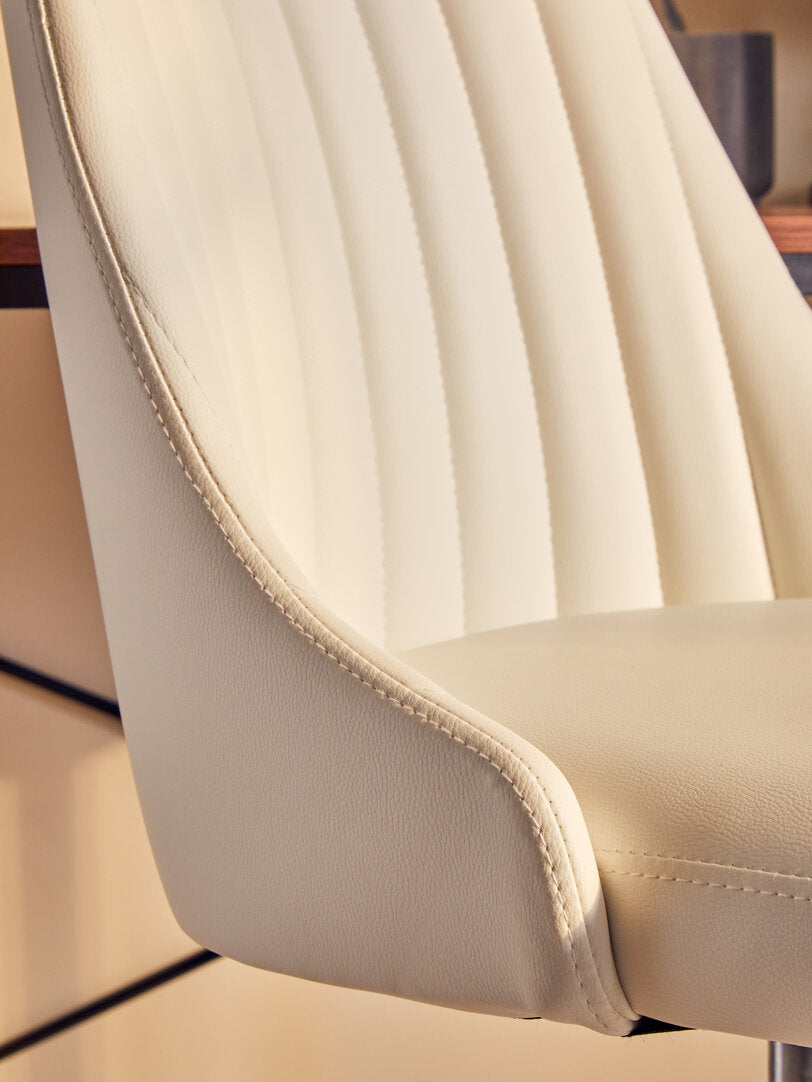 Florence Off White Leather Effect Home Office Chair