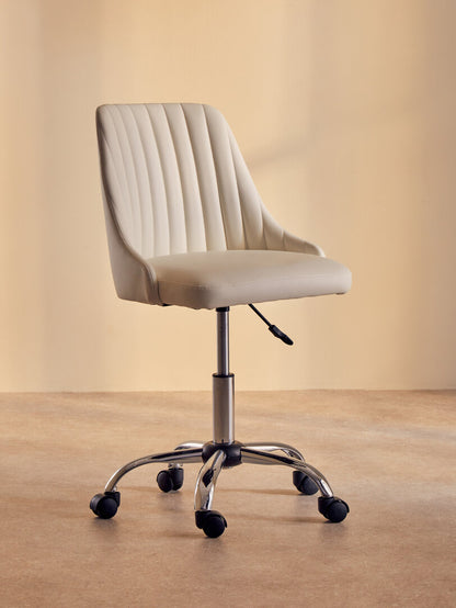 Florence Off White Leather Effect Home Office Chair
