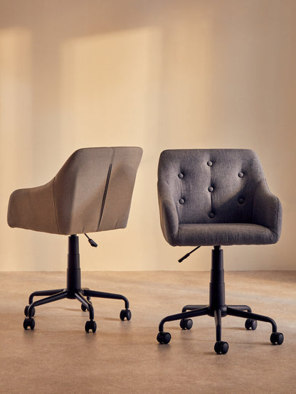 Florence Tufted Grey And Black Home Office Chair
