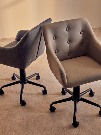 Florence Tufted Grey And Black Home Office Chair