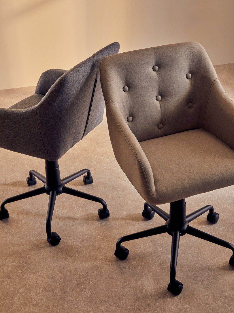 Florence Tufted Grey And Black Home Office Chair