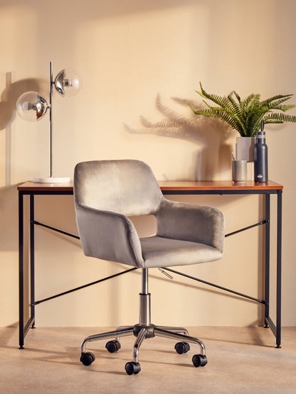 Florence Grey Velvet And Chrome Base Home Office Chair