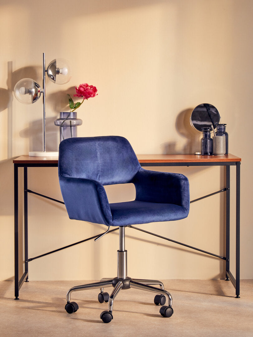 Florence Navy Velvet And Chrome Base Home Office Chair