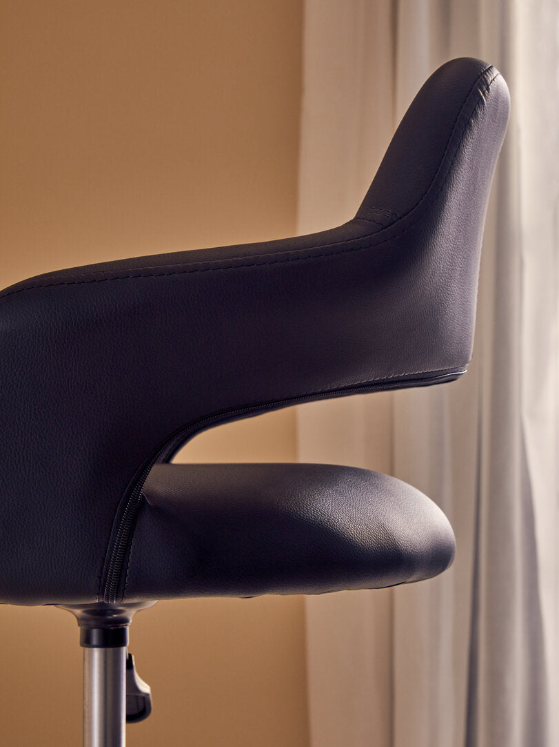 Aurora Black Home Office Chair with Curved Back