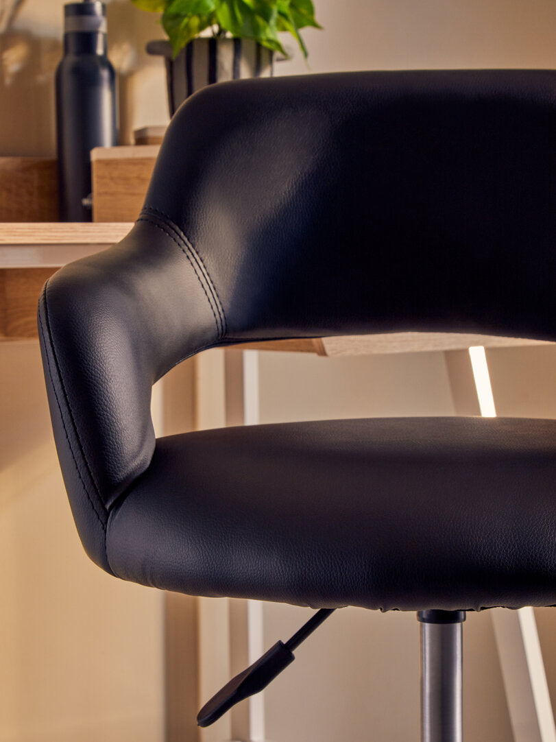 Aurora Black Home Office Chair with Curved Back
