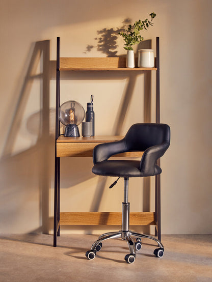 Aurora Black Home Office Chair with Curved Back