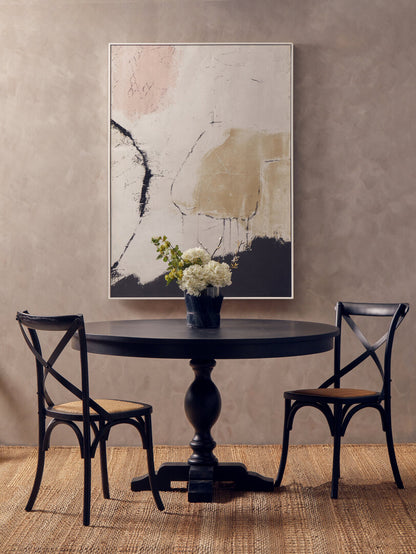 Cannes Black Oak Wood and Rattan Dining Chair