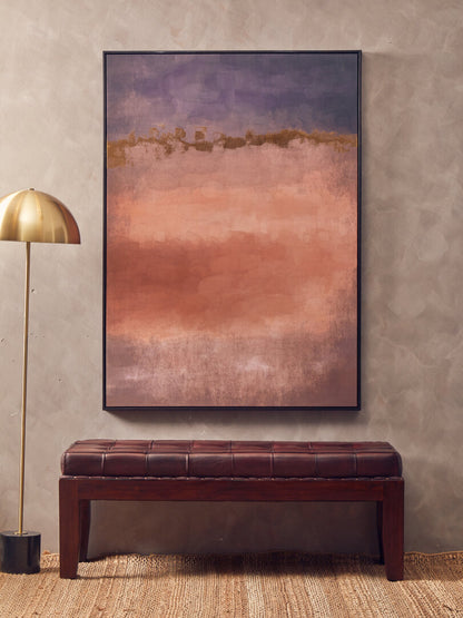 Carlton Antique Brown Leather Bench