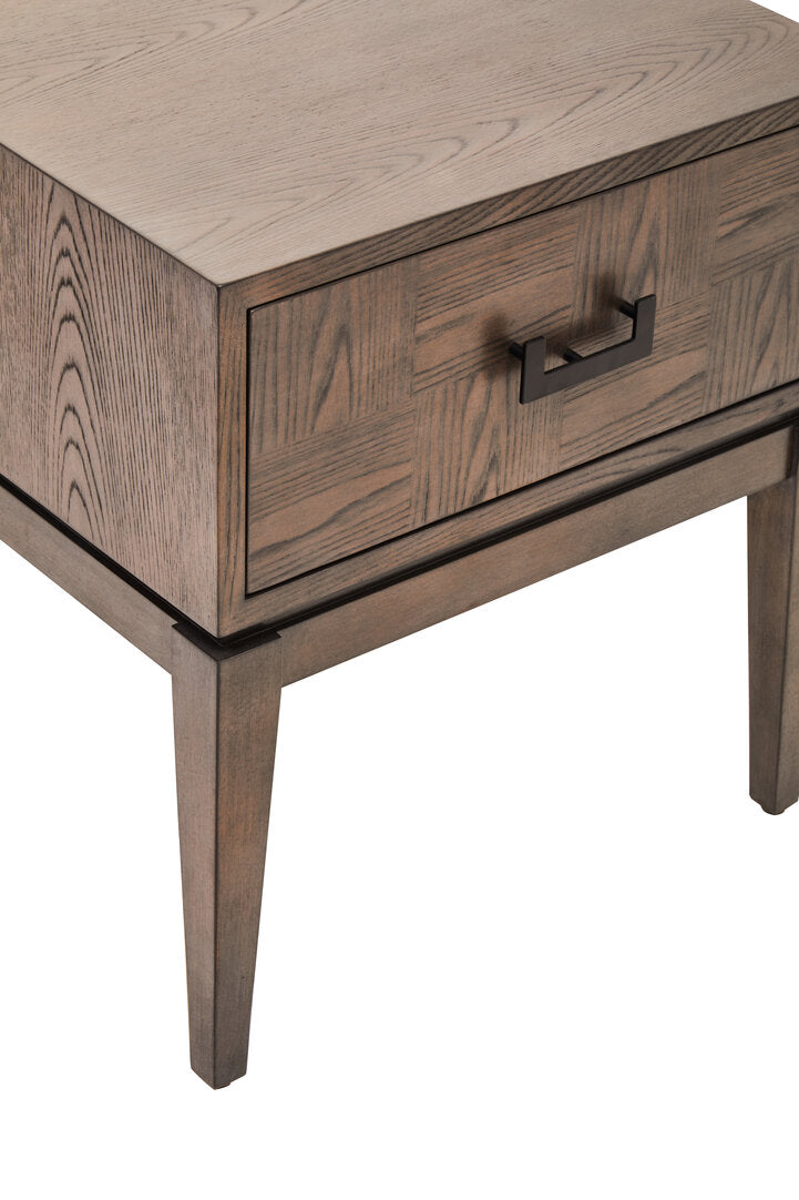 Vienna One Drawer Antique Grey Side Table