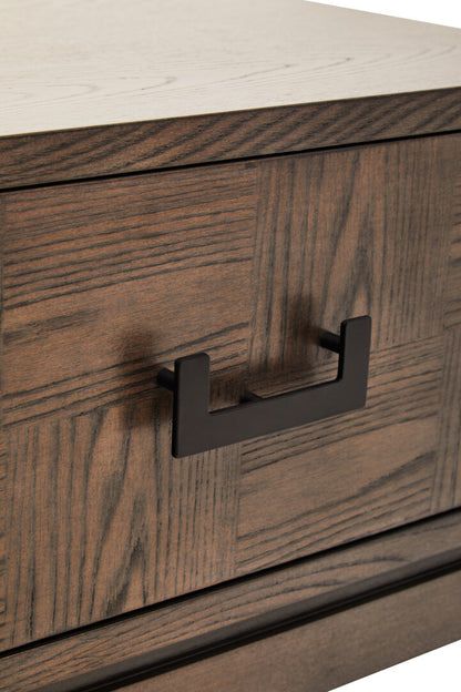 Vienna One Drawer Antique Grey Side Table