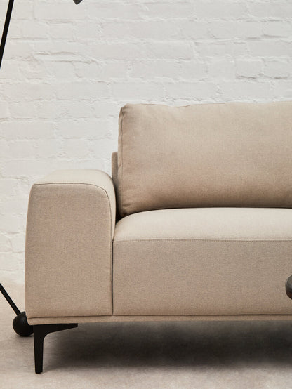 Cambridge 3 Seat Natural Fabric Right Chaise Sofa