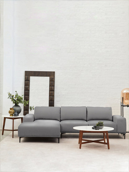 Cambridge 3 Seat Grey Fabric Right Chaise Sofa