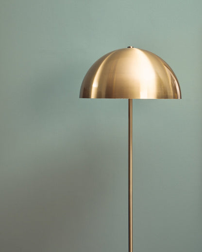 Notting Brushed Brass Floor Lamp with Black Marble Base