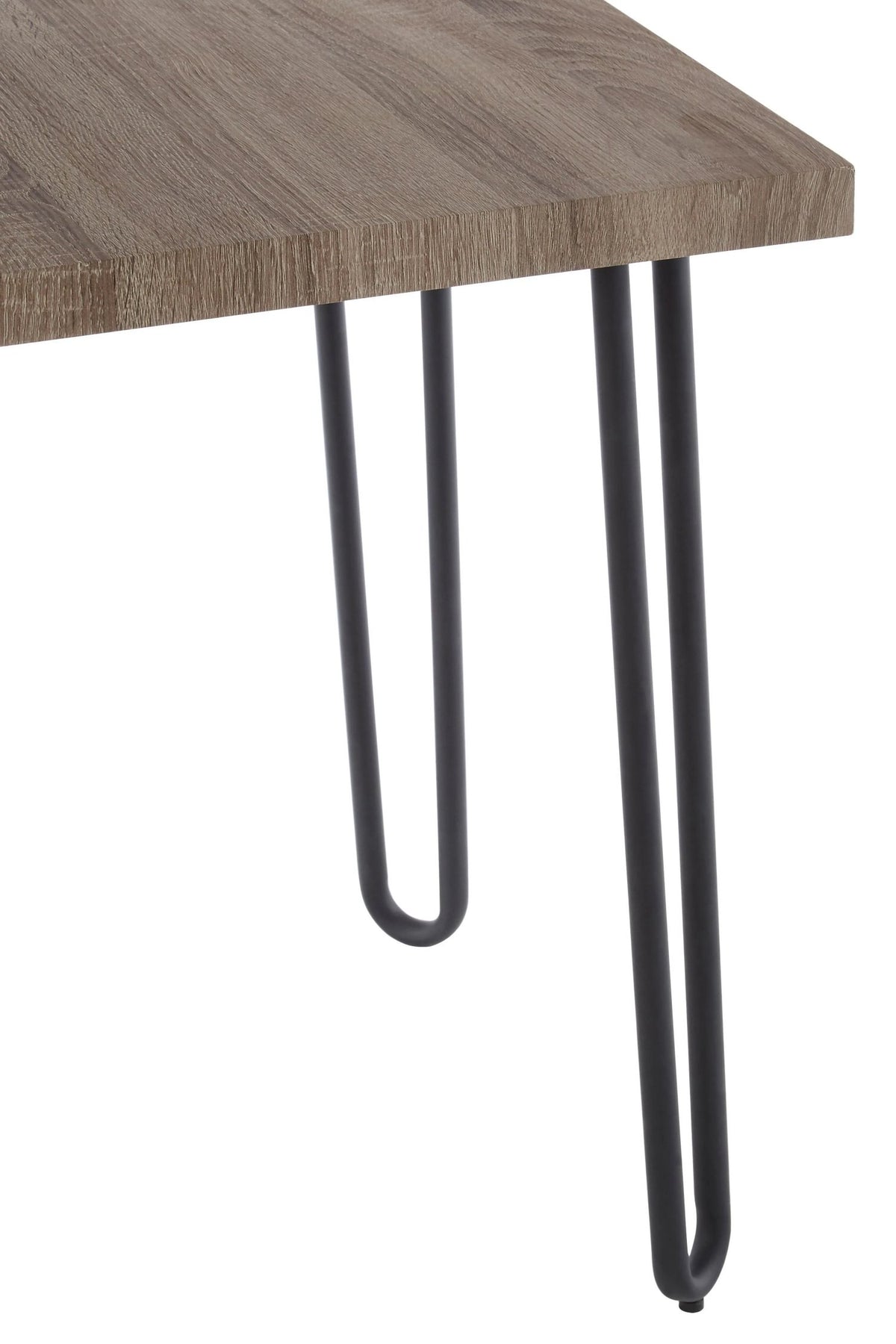 Filey Wooden Top Side Table with Hairpin Metal Legs