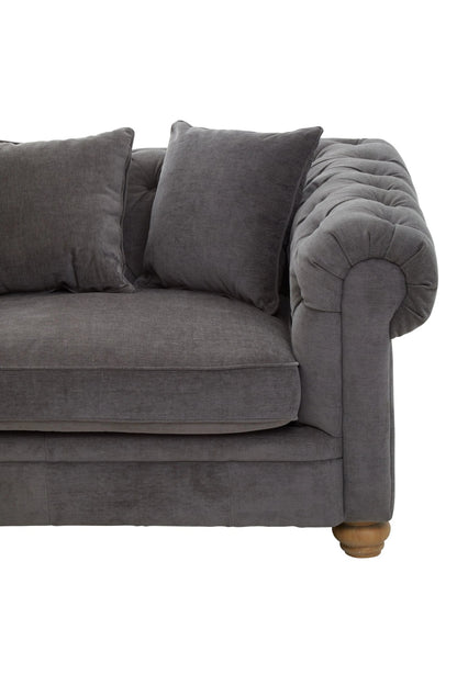 Turin Grey Fabric 3 Seater Sofa