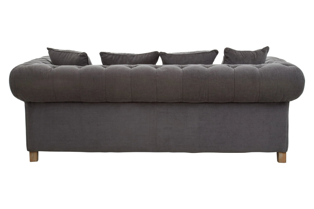 Turin Grey Fabric 3 Seater Sofa
